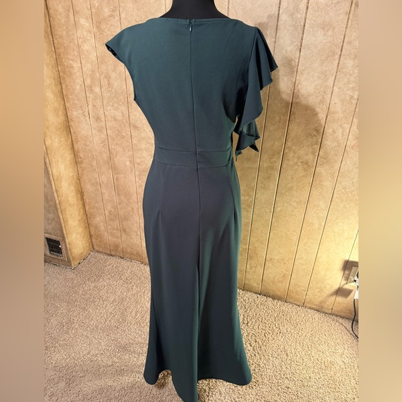 Woosea Bodycon Mermaid Evening Long Dress, Dark Green, side slit, size medium - Picture 4 of 13
